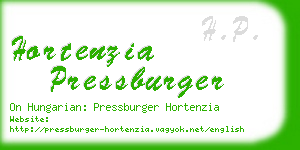 hortenzia pressburger business card